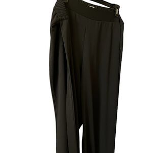 Wide leg Black Slacks with Sash dress pants